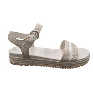 NEW Naturalizer Neila 2 espadrille platform sole wrapped raffia Sandal cream 9.5